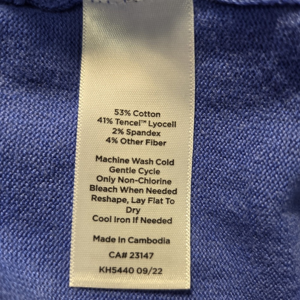Talbots Women's Blue Knit Button Front Cardigan Cotton Blend 2X Sweater - Picture 6 of 6